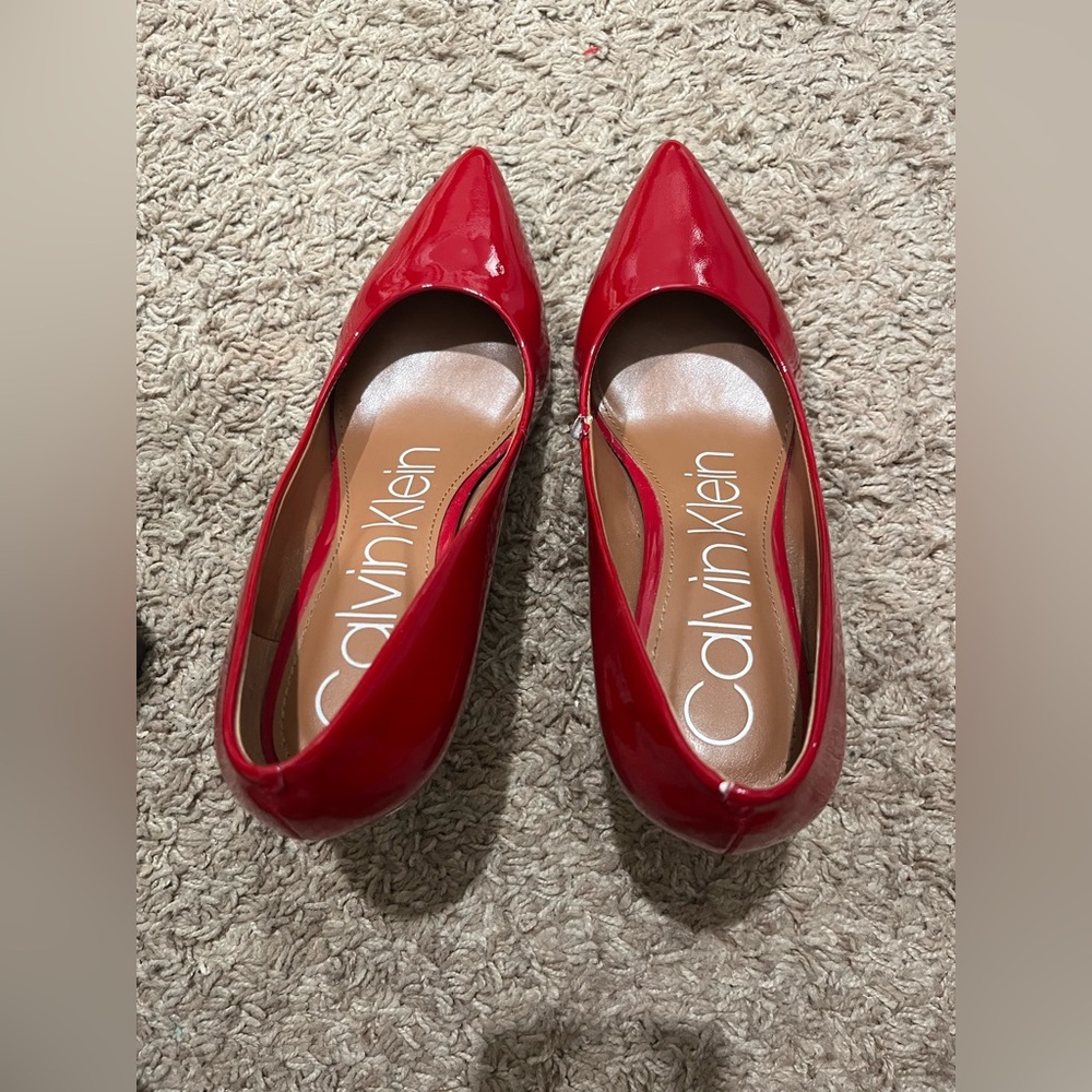 Calvin Klein Glossy Red Heels